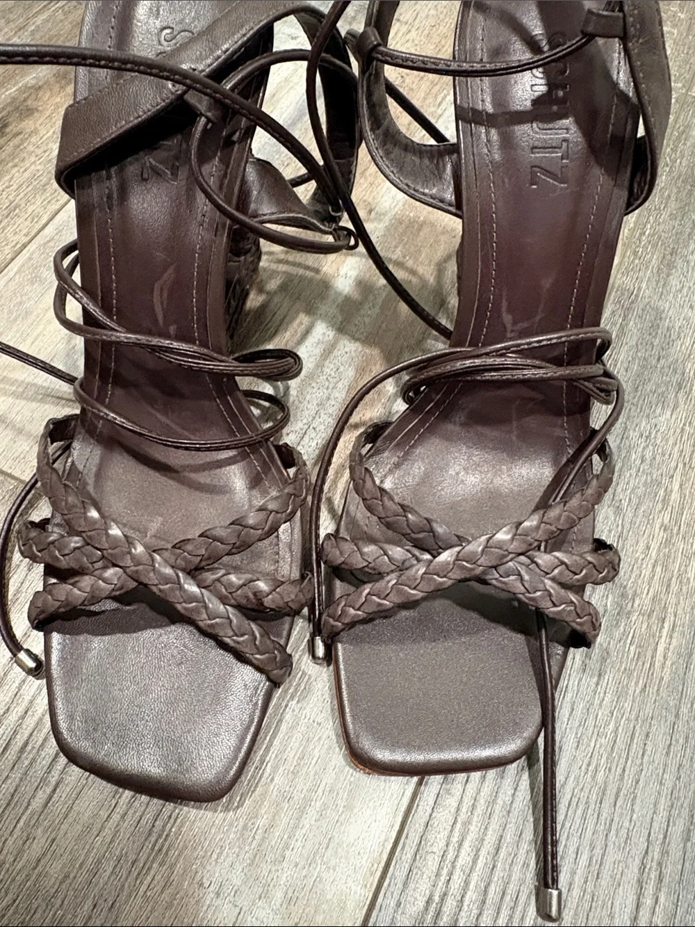 Schutz Filipa Braided Brown heel 8.5